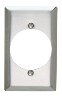 Pass & Seymour SS724 Power Outlet Receptacle Openings One Gang 302/304 Stainless Steel