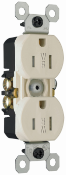 Pass & Seymour 3232-TRWRLA Duplex Grounding Tamper Resistant Weather Resistant Straight Blade Receptacle 125 VAC 15 A 2 Poles