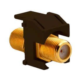 P&S WP3480-BR GOLD RECESSED KEYSTONE F-CONNECTOR BROWN