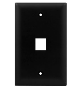 P&S WP3401 1-Gang 1-Port Wall Plate Black