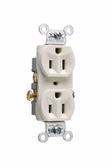 Pass & Seymour CR15-LA Duplex Straight Blade Receptacle 125 VAC 15 A 2 Poles 3 Wires Light Almond