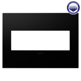 Pass & Seymour adorne AWP3GGR4 adorne Graphite 3-Gang Screwless Wall Plate with Microban