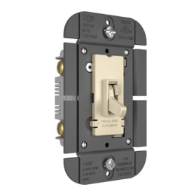 Pass & Seymour TSD1103PLA Toggle Slide Dimmer Incandescent Single Pole / 3-Way 1100W Light Almond TSD1103PLA