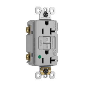 Pass & Seymour 2097HGTRWRGRY Hospital Grade Tamper-Resistant Weather-Resistant 20A Duplex Self-Test GFCI Receptacles with SafeLock Protection Gray