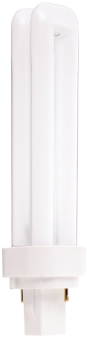 Satco S8321 T4 Twin Fluorescent Lamp, 18 Watts, PL 2-Pin G24d-2 Base, 1250 Lumens, Warm White