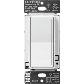 Lutron STCL-153MH-WH Sunnata LED+ 3-Way or Multi-Location Touch Dimmer Switch On/Off Rocker White