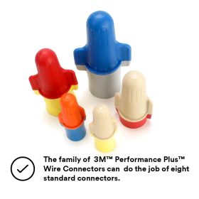 3M Performance Plus R/Y+ Flame Retardant Twist-On Wire Connector 22 to 8 AWG 500/jr