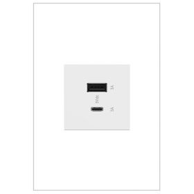 Pass & Seymour adorne ARUSB2AC6W4 adorne Ultra-Fast USB Type-A/C Outlet Module White