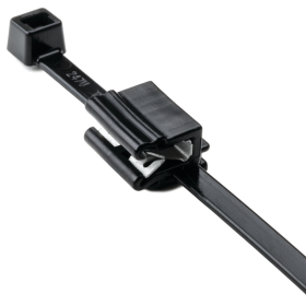 HellermannTyton 156-02225 8 In. Black Two-Piece Cable Tie and Edge Clip for 1 to 3mm Panel Thickness EC5B UL Listed 50 lbs. Tensile