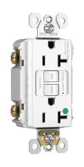 Pass & Seymour 2097-HGTRNAW radiant Duplex Self-Test Tamper Resistant GFCI Receptacle With Matching TP Wall Plate, 125 VAC, 20 A, 2 Poles, White