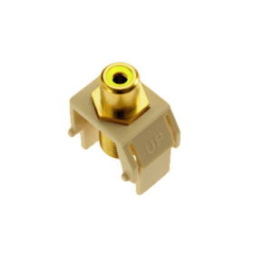 Pass & Seymour On-Q WP3465-LA Yellow RCA to F-Connector Light Almond