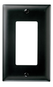 Pass & Seymour Sierraplex SP26-BK Standard Wallplate, 1 Gang, Black, 5 in H x 2-3/4 in W, Thermoplastic