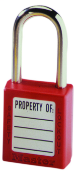 Ideal 44-916 Safety Lockout Padlock with Key 1/4 In. Shackle with 1-1/2 In. Clearance Keyed-Alike/Master Lock Keyed