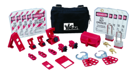 Ideal 44-971 Standard Lockout/Tagout Kit, 25 Pieces