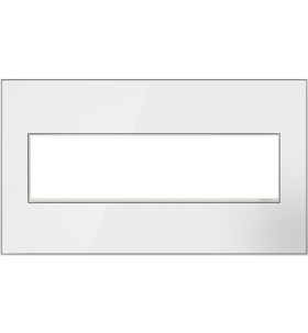 Pass & Seymour adorne AWM4GMWW4 adorne Mirror White-on-White 4-Gang Screwless Wall Plate