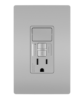 Pass & Seymour radiant 1597SWTTRGRY radiant Combination Single Pole Switch and Tamper-Reistant 15A Duplex Self-Test GFCI Receptacles with SafeLock Protection Gray