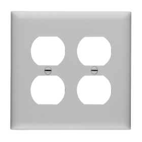 Pass & Seymour TradeMaster TP82-GRY Standard Receptacle Wallplate 2 Gangs Gray 5-1/2 in Thermoplastic