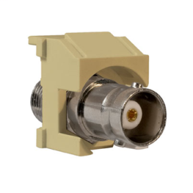 Pass & Seymour On-Q KSBNCI Keystone BNC-to-BNC Connector Ivory