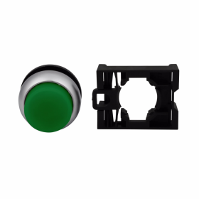 Cutler-Hammer M22-DLH-G 22.5MM Green Illuminated Pushbutton Momentary Contact Operator Only Silver