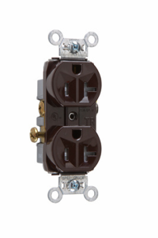 P&S TR20 20A 2P TR 3-WIRE COMM S-WIRE RECEPTACLE 125V BROWN