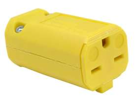 Pass & Seymour PS5669-Y Heavy Duty Straight Blade Connector, 250 VAC, 15 A, 2 Poles, 3 Wires, Yellow