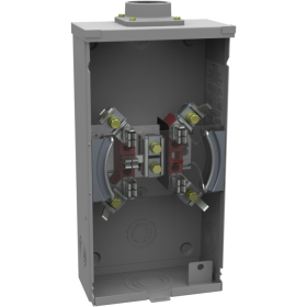 Milbank U8729-DL-KK-BLG 200Amp 5 Terminal Overhead Cable Entry 2 In. Hub Ringless Meter Socket With Horn Bypass (Orange and Rockland Utility