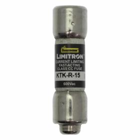 Bussmann KTK-R-15 15A 600V Fast Acting CC Midget Fuse