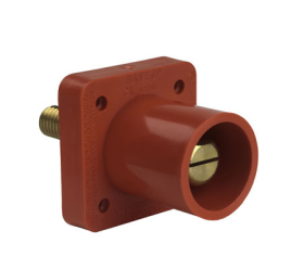 Pass & Seymour PS40-MRSBR 16 Series Cam-Type Male Single Pole Receptacle, 600 VAC, 400 A, 2 to 4/0 AWG Wire, Threaded Stud, NEMA 3R/4