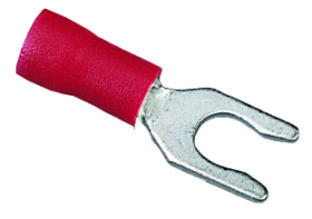 Ideal 83-7021 Insulated Snap Vinyl Spade Terminal, 22 to 18 AWG, 8 in Stud, Tin Plated Brass