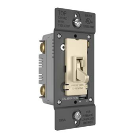 Pass & Seymour TSDLV703PLA TradeMaster Toggle Slide Dimmer Low Voltage Single Pole/3-Way 700VA Light Almond