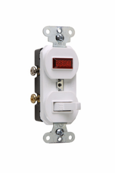 Pass & Seymour 692WG Single-Pole Combination Switch and Pilot Light White 15 A 120 VAC