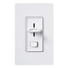 Lutron SELV-300P-WH Skylark Low-Voltage Single-Pole Slide Dimmer with Preset and On/Off Rocker Switch White