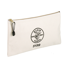 Klein Tools 5139 Zipper Bag Canvas Tool Pouch 12.5 x 7 x 4.25-Inch