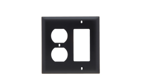 Pass & Seymour TradeMaster TP826-BK Standard Combination Wallplate 2 Gangs Black 5 in Thermoplastic