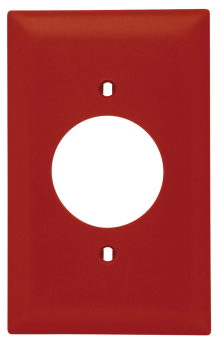 Pass & Seymour TradeMaster TP720-RED Standard Receptacle Wallplate, 1 Gang, 4-11/16 in H x 2-15/16 in W, Nylon 6/Thermoplastic, Red