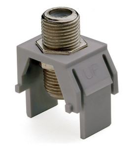 Pass & Seymour On-Q WP3479GY Non-Recessed Nickel F-Connector Gray