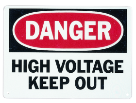 Ideal 44-880 Danger Sign, 14 in H x 10 in W, Fiberglass