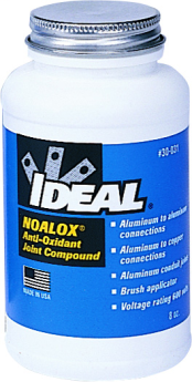 Ideal 30-031 Noalox Anti-Oxidant Joint Compound 8 oz. Bottle with Brush Cap Solid Gray Paste