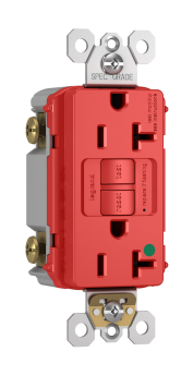 P&S 2097HG-RED 20A SELF-TEST HOSP GFI RECEPTACLE 125V RED