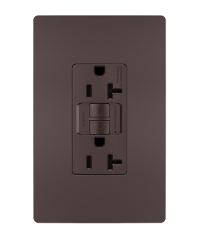 Pass & Seymour radiant 2097TRDBCC4 radiant Tamper-Resistant 20A Duplex Self-Test GFCI Receptacle with SafeLock Protection Dark Bronze