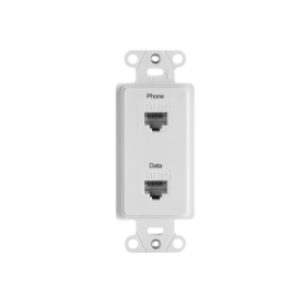 P&S WP3220-LA PRE-CONFIGURED 2 PORT STRAP PHONE RJ45 DATA RJ45 LIGHT ALMOND