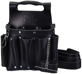 Ideal Tuff-Tote 35-950BLK 8-Pocket Premium Tool Pouch, Leather, Black