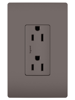 P&S 885TR 15A 2P 3-WIRE TR DECORA RADIANT S-WIRE RECEPTACLE 125V BROWN