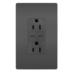 Pass & Seymour Legrand R26USBCCBK Type C/C USB Chargers with Duplex 15A Tamper-Resistant Outlet Black R26USBCCBK