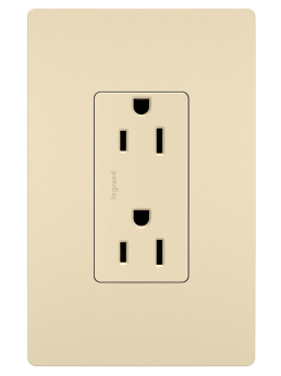 Pass & Seymour 885I TradeMaster Decorator Duplex Receptacle Ivory 15 A 125 VAC 3W