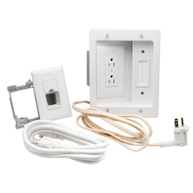 Pass & Seymour On-Q CPT306WV1 In-Wall TV Power and Cable Management Kit White