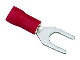 Ideal 84-7111 Insulated Vinyl Bare Spade Terminal, 22 to 18 AWG, 6 in Stud, Tin Plated Brass