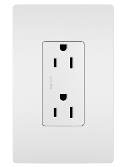 Pass & Seymour 885-TRW 2-Gang Decorator Tamper Resistant Straight Blade Receptacle 125 VAC 15 A 2 Poles3 Wires White