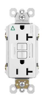 Pass & Seymour 2097-IGTRW Ground Isolated Self-Test Tamper Resistant Duplex GFCI Receptacle With SafeLock Protection, 125 VAC, 20 A, 2 Poles, 3 Wires, White