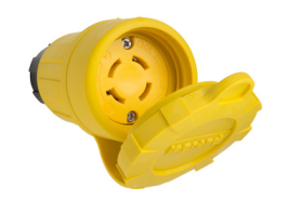 Pass & Seymour Turnlok 29W77 Watertight Locking Connector, 600 VAC, 30 A, 3 Poles, 4 Wires, Yellow